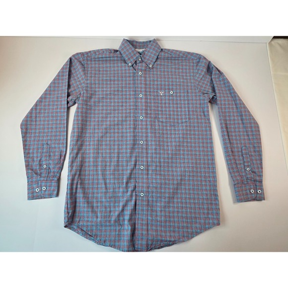 Wrangler Other - Wrangler 20X Shirt Mens Medium Blue Red Plaid Advanced Comfort Western Cowboy